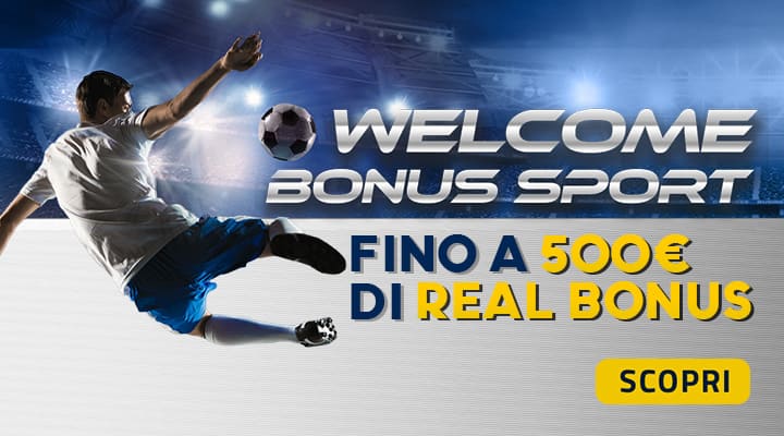 Bonus 1° Ricarica Scommesse 500€ Real